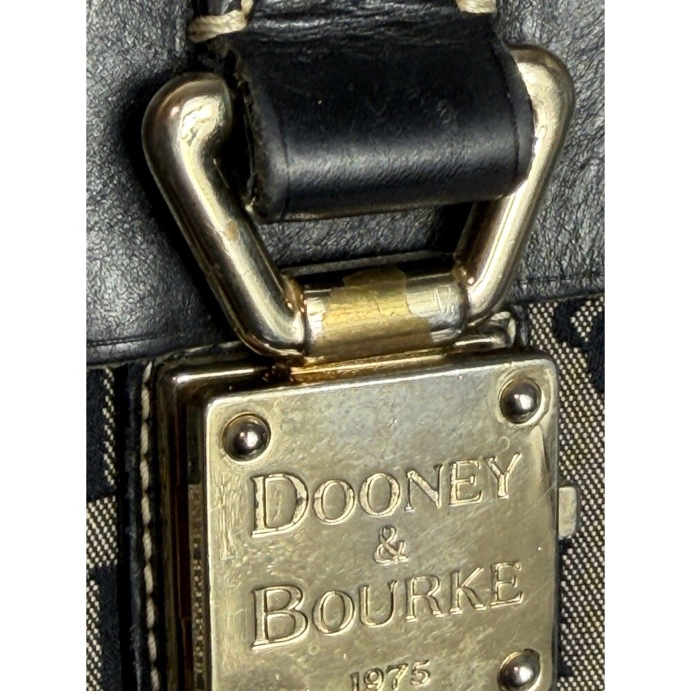 Vintage Dooney & Bourke Mini Bag Black & Gray Monogram DB Black Leather - Picture 3 of 16